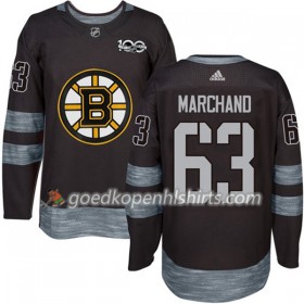 Boston Bruins Brad Marchand 63 1917-2017 100th Anniversary Adidas Zwart Authentic Shirt - Mannen